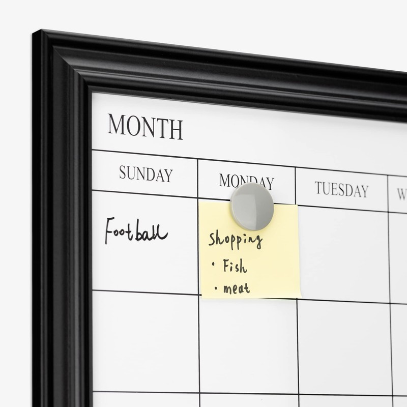 Navaris Framed Calendar Whiteboard for Wall - 18" x 24"