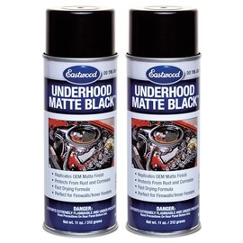 Eastwood Underhood Black Matte Acrylic Lacquer Aerosol Spray Paint | Rust & Corrosion Protection Car Under Hood Paint | 2 Pack