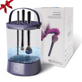 Electric Makeup Brush Cleaner, 1 Box Makeup Brush Cleaner Machine, Beauty Blender Cleaners for Makeup Brush All Size, Travel-friendly Design - Color: Silver, Specification: 1 box