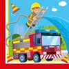 spielum 68-Piece Party Set Fire Brigade Firefighters Plates Cups Napkins