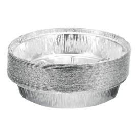 HARFINGTON 30pcs Aluminum Foil Pie Pans 8.46" Round Disposable Non-Stick Baking Pans for Pies Quiches Tarts Baking Cooking Reheating Parties, Silver