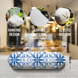 Navy Blue Plastic Bag Holder, Reusable Grocery Bags Holder, Wall Mount Trash Bags Dispenser for Home Kitchen Cabinet, Pantry Organization, Kitchen Pattern Garbage Bag 66