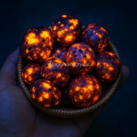 10pcs Yooperlite Tumbled Stones Flame Stone UV Reactive Firestone Home Decor