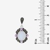 Sterling Silver Marcasite With Mother Of Pearl and Amethyst Drop