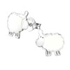 White Sheep Stud Earrings - Sterling Silver