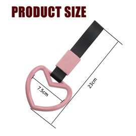 Lecctso Heart Shaped Car Handle Straps, Drift Charm Rear Bumper Warning Ring Decor for Vehicele Interior Exterior Decoration, Car Accessories Universal for Car, Bus, Subway