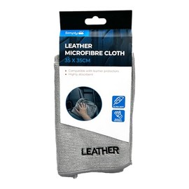 Simply Auto Leather Microfibre Cloth, Preserve Luxurious Leather, Removes Dirt and Debris, Perfect for Leather Seats, Interiors and Accessories For Cars, Motorbikes, Vans 35x35cm