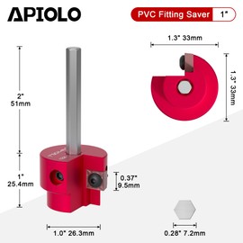 APIOLO Pvc Pipe Reamer 1 lnch, Pvc Reamer, Pvc Socket Saver 1 Inch with 0.43IN Hex Shaft, Pvc Fitting Saver, Pvc Socket Saver, for SCH40 PVC, ABS PVC Pipe, CPVC Fitting, Fit for Standard 1/2" Drill