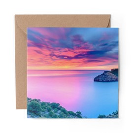 1 x Greeting Card Stunning Punta Montgo Sunset - Blank Birthday Celebration Anniversary #3587