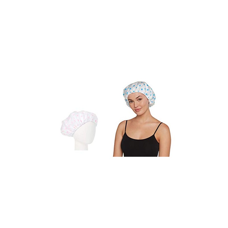 Turbie Twist Reversible Cotton Lined Shower Cap (2-PACK) (Pink and