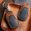 HIBEYO Leather Key Fob Cover Car Accessories Fit for Toyota