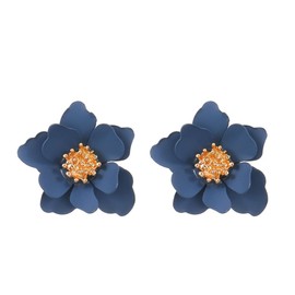 TTPSRY Earrings Simple Flower Earrings Colourful Matte Earrings Hypoallergenic Cute Earrings with Layered Petals Jewellery Gift for Women, Acrylic