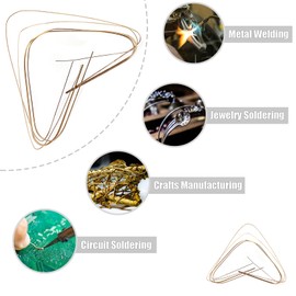 ANKROYU 4pcs Gold Solder Wire, 0.5mm 0.7mm 1.0mm 1.5mm Gold Silver Welding Rods Soldering Wire, Gold Solder for Jewelry Making