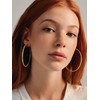 large gold hoop earrings 60mm 14K gold hoop earrings gold
