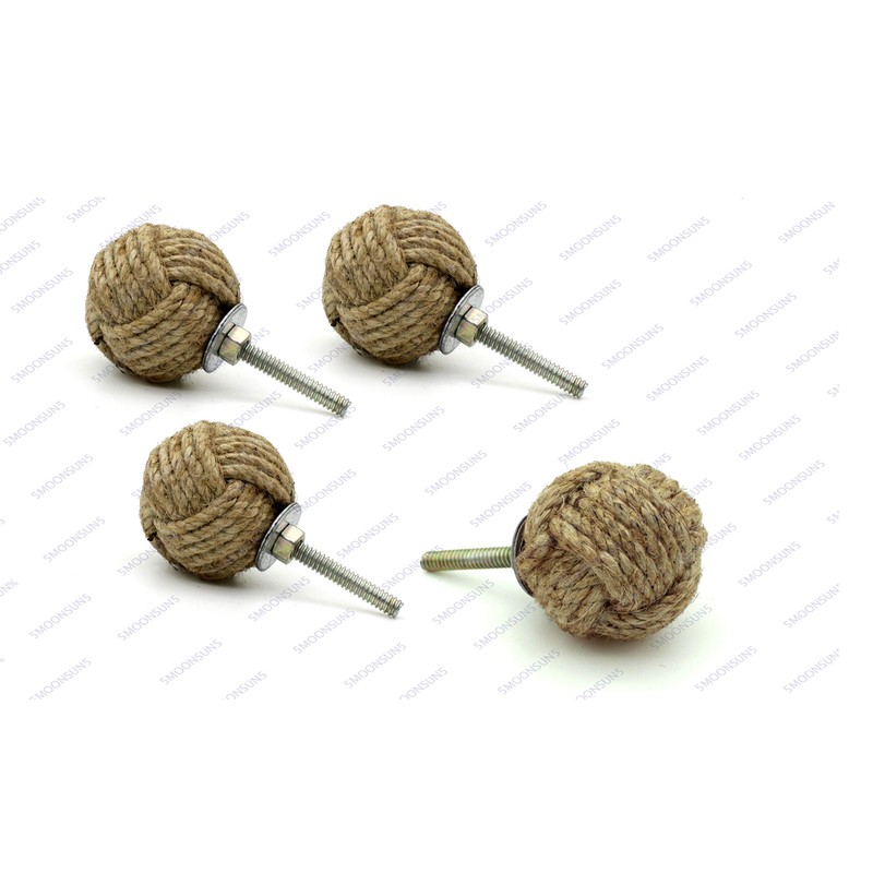 Maximus International's Jute Rope Door Knobs/Rope Knot Drawer Pulls and