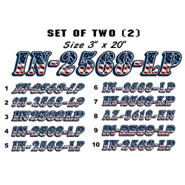 cbcdecals - Custom Boat Registration Numbers "American flag" (Set Of Two) Marine PWC Vinyl Decals Sticker