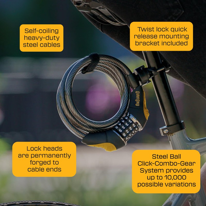 OnGuard Doberman Combo 6' Coil Cable – Medium-Duty 12 mm