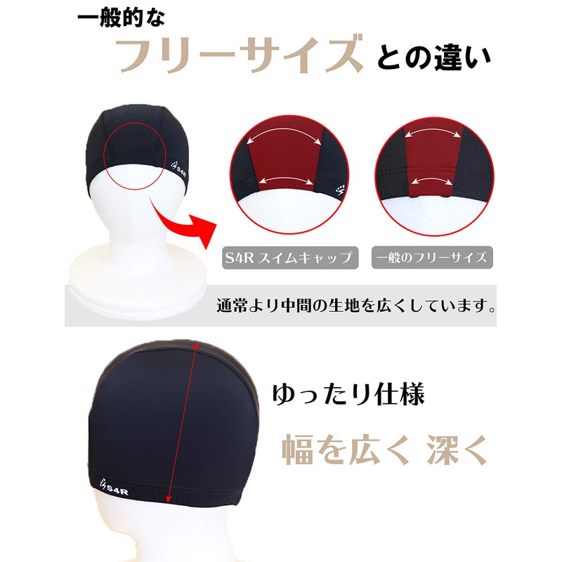 S4R Loose Swim Cap w/ Relaxed Design to Reduce Tightness
