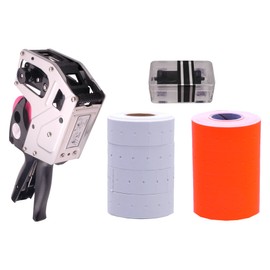 Towa GSBB18 Price Marking & Dating Label Gun - 8 Large Digits for Easy Data Identification. Includes 8,000 Labels & Free Ink Roller (4,000 White & 4,000 Fluorescent Red).