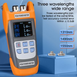 PON Optical Power Orange A-330U SCUPC Interface Optical Fiber Power Meter Network Online Detection Tester with SCUPC/FCUPC Adapter 1310 1490 1550nm (SCUPC FCUPC Interface)
