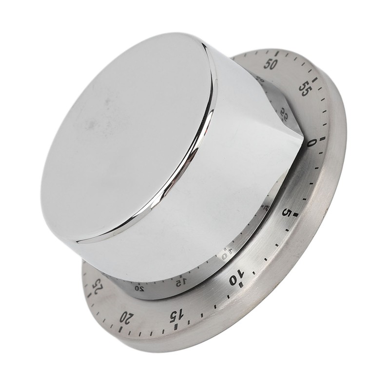 Mechanical Timer Accurate Quiet Counting Loud Alarm Sound Silver Timing