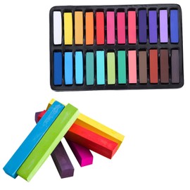 Glamified,Hair Chalk, 24 Colors Set Non-Toxic Temporary Hair Color Chalk Dye Soft Pastels for Women and Girls Hair