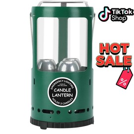 RDS Green Candle Lantern - 8-Inch Camping Gear for Campers and Emergency Use, Compatible with UCO Candles (Candles Not Included)