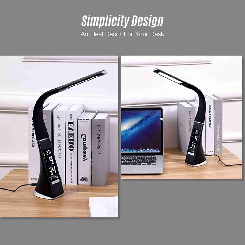 Eye Caring Reading Lamp 3 Gears Adjustable Brightness Calendar Clock