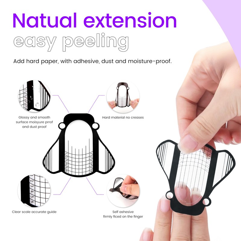 SULLMARNail Forms for Gel Builder Self Adhesive NailExtension Stickers for