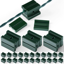 Threlaco 25 Pcs Christmas Light Wire Connectors SPT-1 Slip Plug Connector Extension Green Vampire Plug Lighting Adapter Slide Light String Repair for Use Splicing SPT-1 Zip Cord Wire