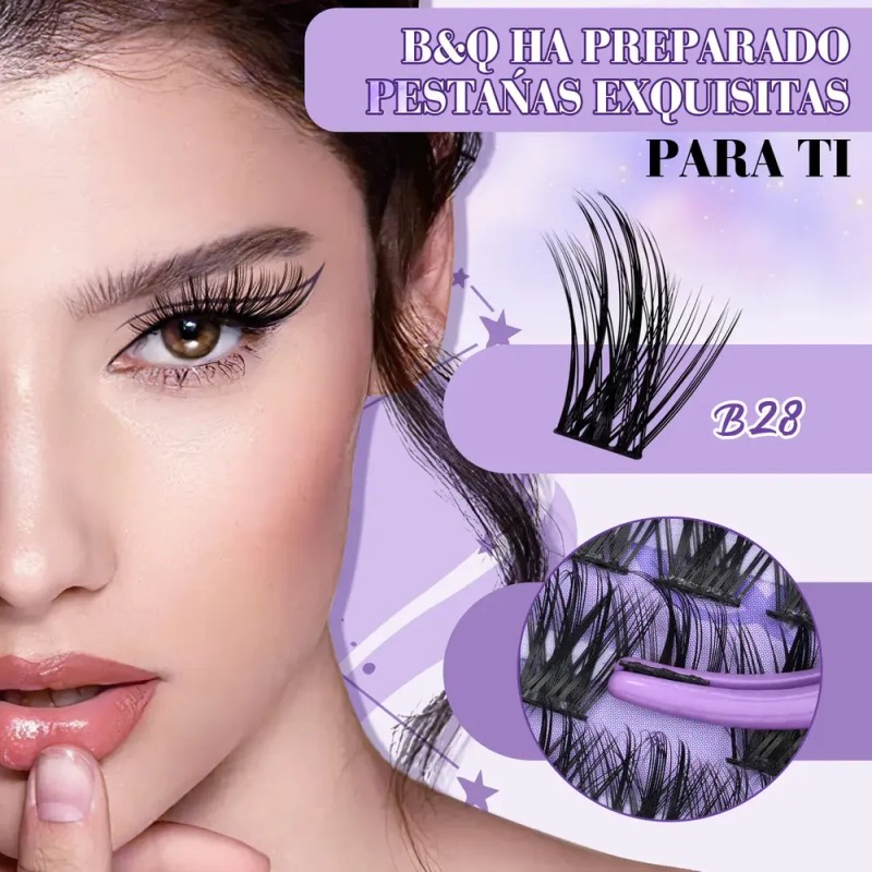Kit de Extensiones de Pestañas Negras Curvatura D para Aplicación