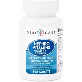 GeriCare Nephro Vitamin C & B Complex 100 Tablets (Pack Of 2 Bottles)