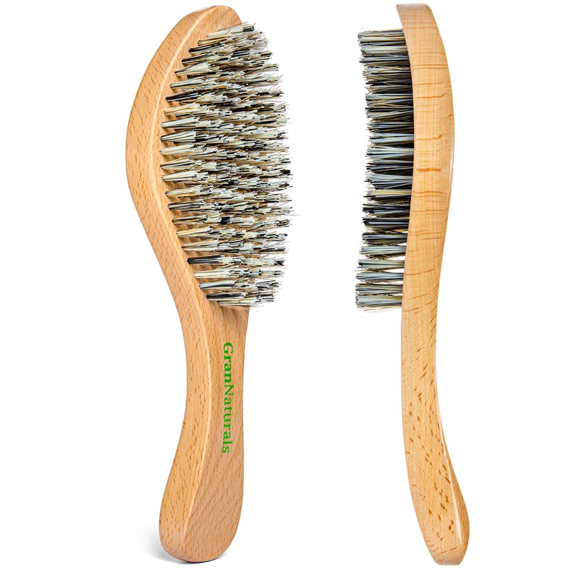 GranNaturals Extra Hard Wave Brush - Curved Boar & Extra