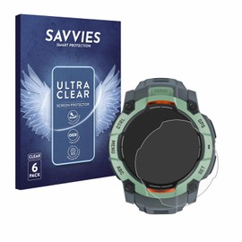 Savvies 6 Pack Screen Protector compatible with Garmin Instinct 3 AMOLED (45 mm) Protection Film Clear