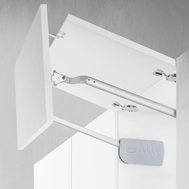 HOWHY Vertical Lift Cabinet Door Hinge ，Bifold Cabinet Door Hinge with Hydraulic Buffer Support Rod Set for Furniture cabinets,Support Cabinet Door Lift and Stay