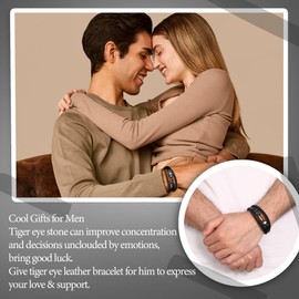 JSJOY Gifts for Husband from Wife Leather Bracelet for Men Husband Birthday Gift Ideas I Love You Gifts for Him 1 10 25th 40th 50th Year Wedding Anniversary Christmas Stocking Stuffers