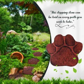 Yaocom 3 Pieces Dog Paw Garden Stepping Stones Garden Decor Cast Irons Dog Rocks Rustic Outdoor Stones Decorative Stone for Garden Walkway Outdoor Decoration, 12 Inch (Brown)