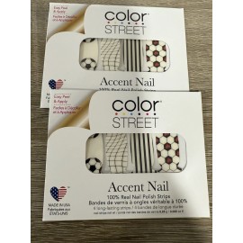Color Street Nails ~ GOAL CRAZY ACCENT ~ Game Day Collection ~ Lot Of 2
