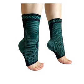 Tobillera Esguince Deportiva Elástica, para Hombre o Mujer, color Verde y Negro, 2 Piezas. Tobilleras para Esguince, Tobilleras de Compresión, Tobilleras Tendinitis, Fascitis Plantar (Chica)