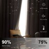 LUCINATIA Cortina Lisa Con Tul Y Diseño Estrella De 100×130
