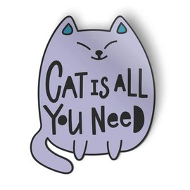 Squiddy Cat is All You Need - Vinyl Sticker Decal for Phone, Laptop, Water Bottle (3" Tall)