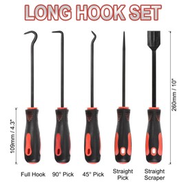 PATIKIL 10 Pieces Precision Hook and Pick Up Set Mechanic with Gasket Scraper Magnetic Telescoping Pick Tool Long Hose Puller Hooks for Automotive Electronics Tool