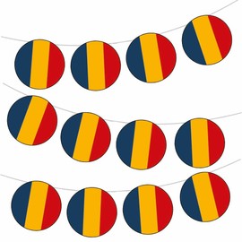 AK Giftshop Romanian Romania Flag Bunting Party Decorations Flags - 12pcs / 2.5m Ribbon