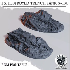 Trench Crusade Terrain - Tank Ruins