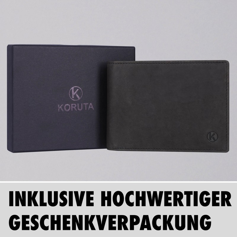 KORUTA Koruta Men's Leather Wallet with RFID Protection, Large Genuine