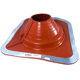 #5 (4-1/4" to 7-1/2") DEKTITE Square Base Combo Pipe Flashing Boot: RED High Temp Silicone Square Base Flexible Pipe Flashing Dektite (DC205REC)