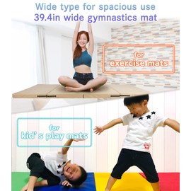 KaRaDaStyle Gymnastics Mat Folding Stretch Mats 71"x39"x2" Exercise Muscle Training Children Play Horizontal Bar Mat Yoga Sports Soundproof Home Use (Brown/4-fold)