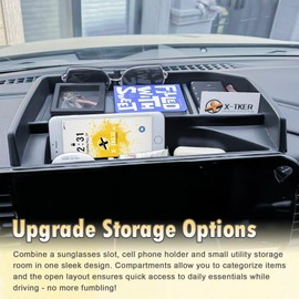 X-TKER Dashboard Organizer Compatible with 2022 2023-2025 Chevy Silverado/GMC Sierra 1500 & 2024 2025 Silverado/Sierra 2500HD 3500HD Accessories, Dash Board Storage Tray Fit 13.4" Display Screen ONLY