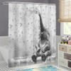 African Elephant Shower Curtain Funny Elephant Taking Shower Bathroom Curtain