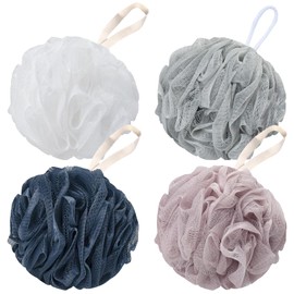 Esponjas para Baño Suave, 4 Piezas Estropajo para Cuerpo, Lufa de Baño Corporal Adecuado para Hombres y Mujeres Bañarse y Ducha - Limpieza Profunda Esponjas Exfoliante, Bath Sponge, 4 Colores